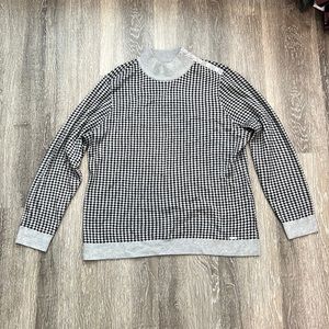 Calvin Klein Black Grey Pattern Long Sleeve Sweater Medium